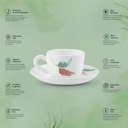 Treo Ophelia Collection Palma Opalware 13 CL Cup Saucer Set - 5