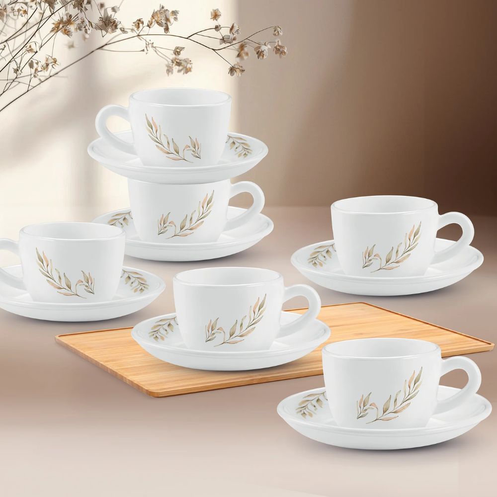 Treo Ophelia Collection Selene Opalware 13 CL Cup Saucer Set - 1