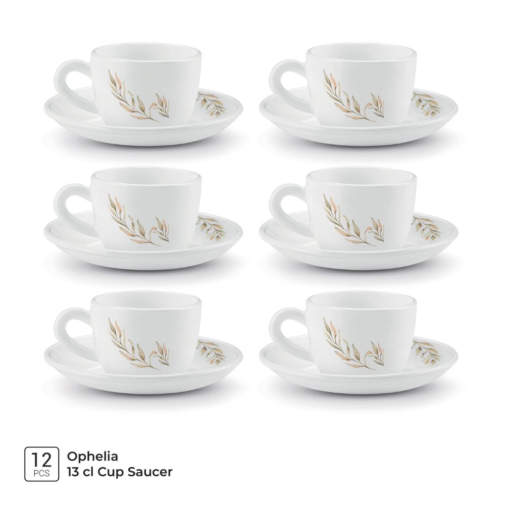 Treo Ophelia Collection Selene Opalware 13 CL Cup Saucer Set - 3