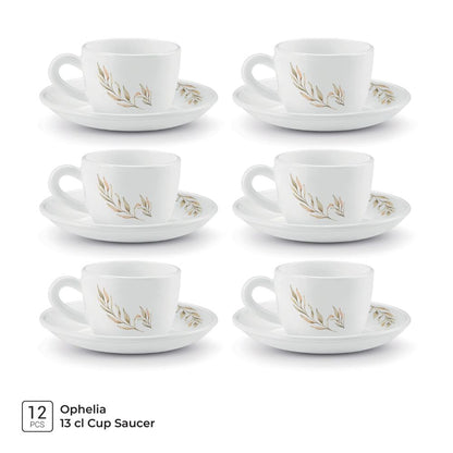 Treo Ophelia Collection Selene Opalware 13 CL Cup Saucer Set - 3