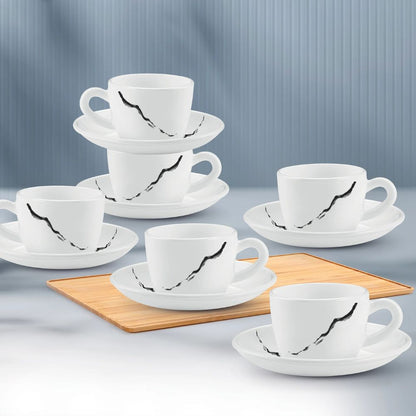 Treo Ophelia Collection Stria Opalware 13 CL Cup Saucer Set - 1