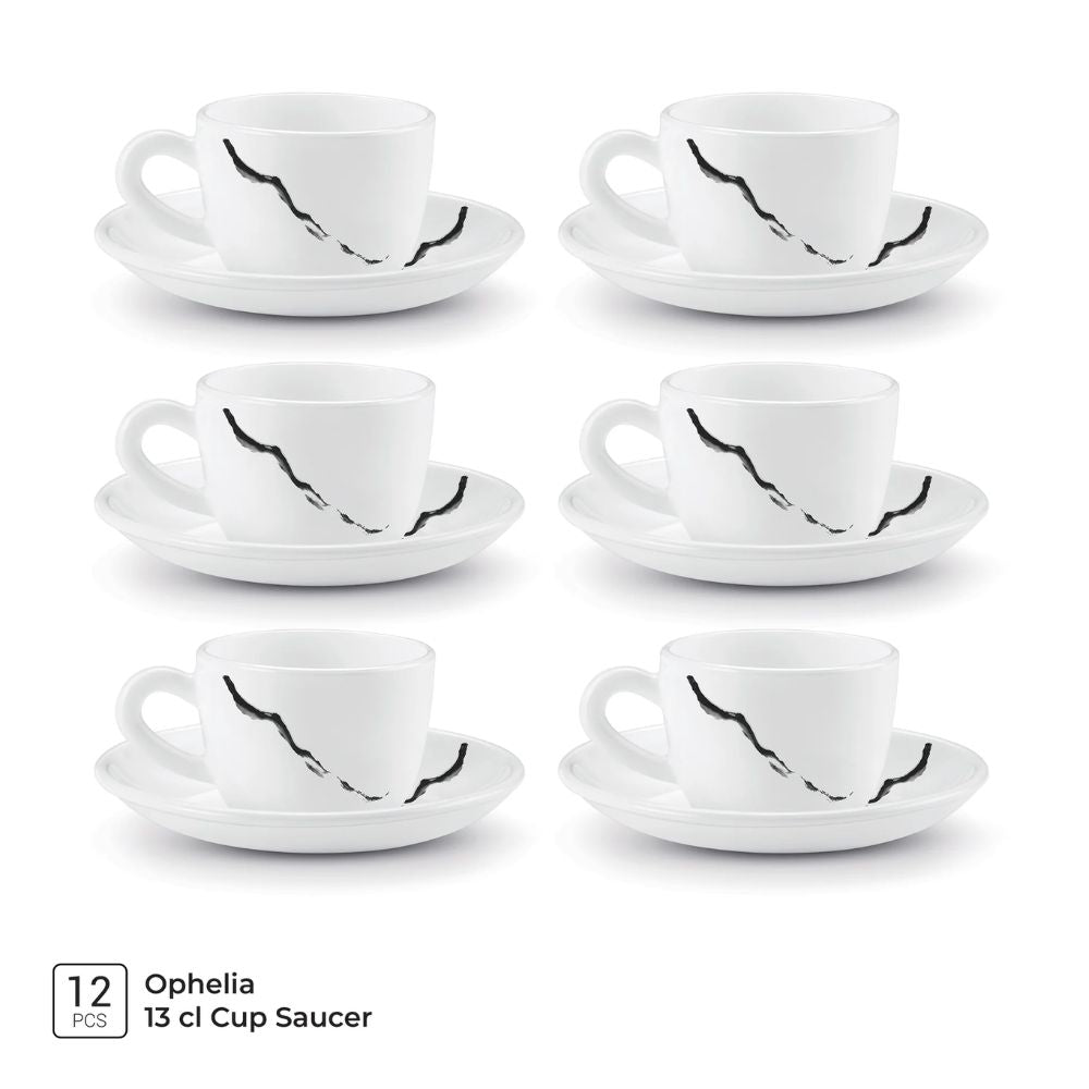 Treo Ophelia Collection Stria Opalware 13 CL Cup Saucer Set - 3