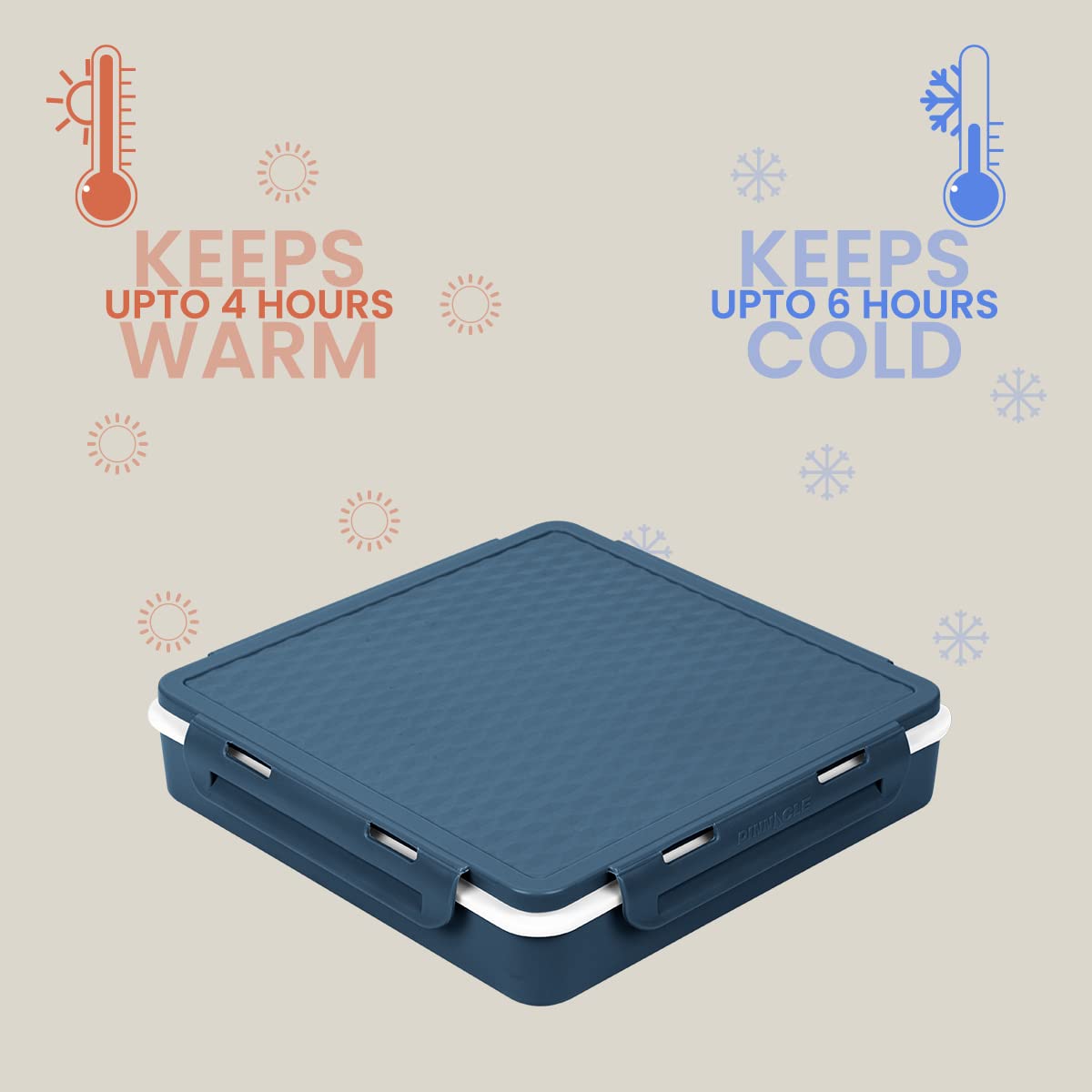 Pinnacle PentaGo Insulated Lunch Box (900ml) | Adjustable Divider | Microwave Safe Lunch Box | 4 Compartments | Lunch Box for Kids & Office Women | Keeps Warm for 4hrs |