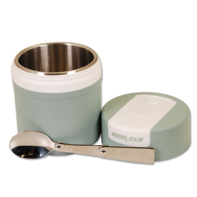 Pinnacle Pogo Matt Premium Stainless Steel Insulated Lunch Pot with Folding Spoon | 400 ML