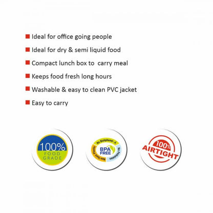 Cello Stainless Steel Quick Lunch Deluxe 2 Container Lunch Box - 6