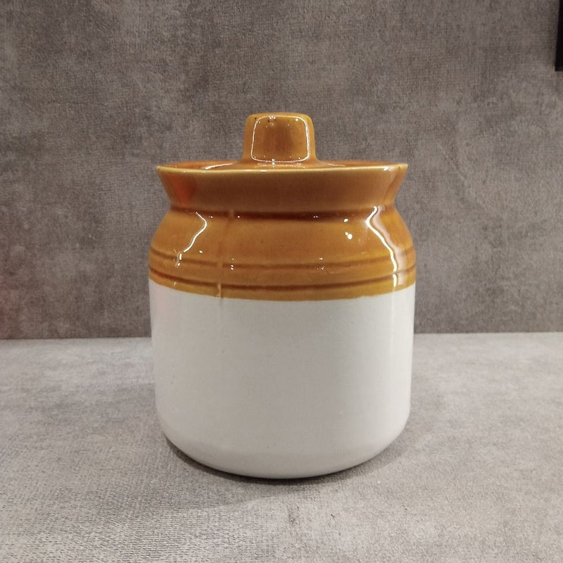 RasoiShop Ceramic Lotus 0.5 Kg Jar - 1