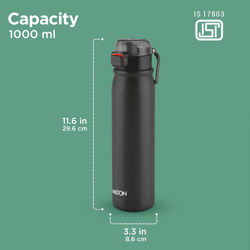 Milton Reva Stainless Steel Water Bottle with Twin Lid - 10