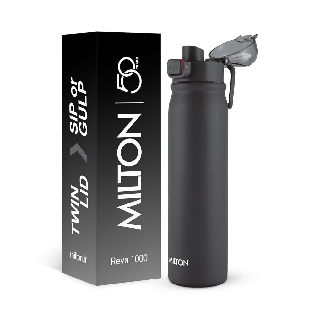 Milton Reva Stainless Steel Water Bottle with Twin Lid - 17