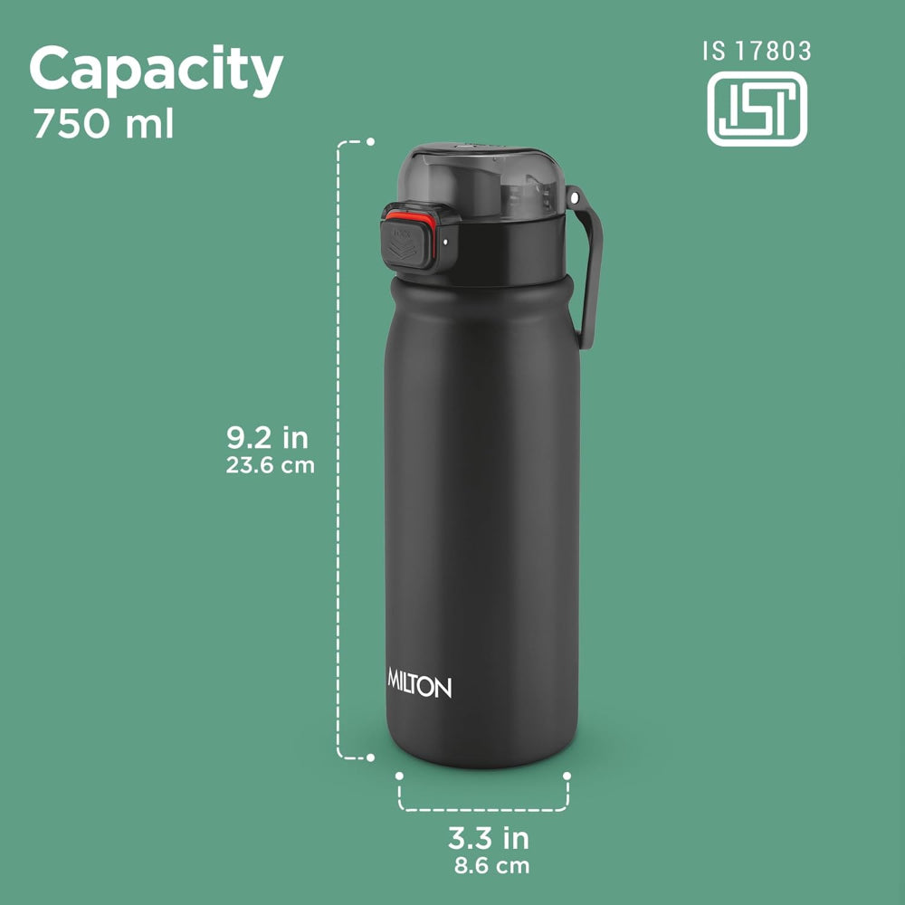 Milton Reva Stainless Steel Water Bottle with Twin Lid - 5