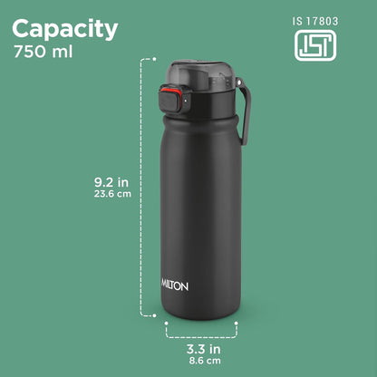 Milton Reva Stainless Steel Water Bottle with Twin Lid - 5