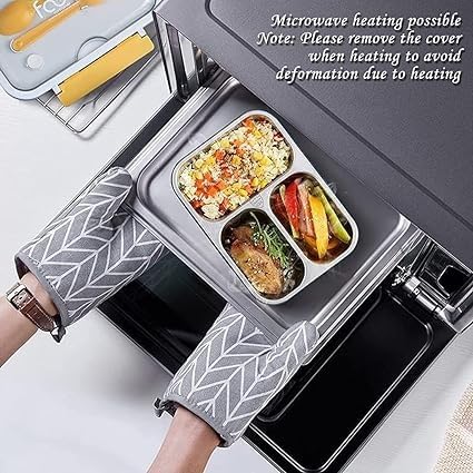 Rasoishop SS Lunch Box Bento Box - Chopstick with spoon 750 ml - DEO10196
