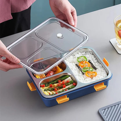Rasoishop SS Lunch Box Bento Box - Chopstick with spoon 750 ml - DEO10196
