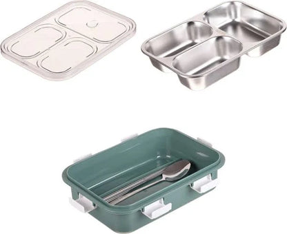 Rasoishop SS Lunch Box Bento Box - Chopstick with spoon 750 ml - DEO10196
