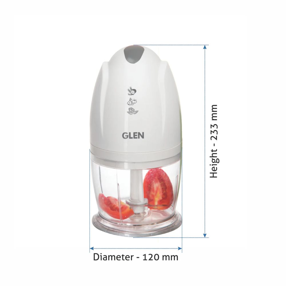 Glen 200 Watts Mini Fruit & Vegetable Electric Chopper with 400 ML Bowl - 6