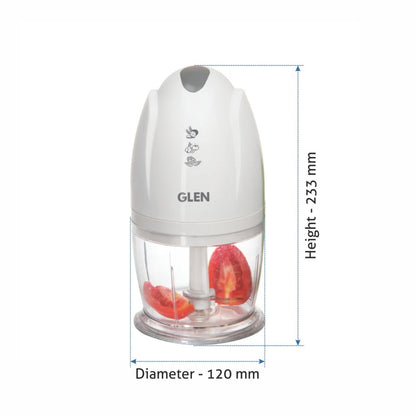 Glen 200 Watts Mini Fruit & Vegetable Electric Chopper with 400 ML Bowl - 6