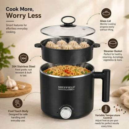 Softel Sheffield Classic 600 Watts 1.5 Litre Multipurpose Electric Kettle with Steamer - 4
