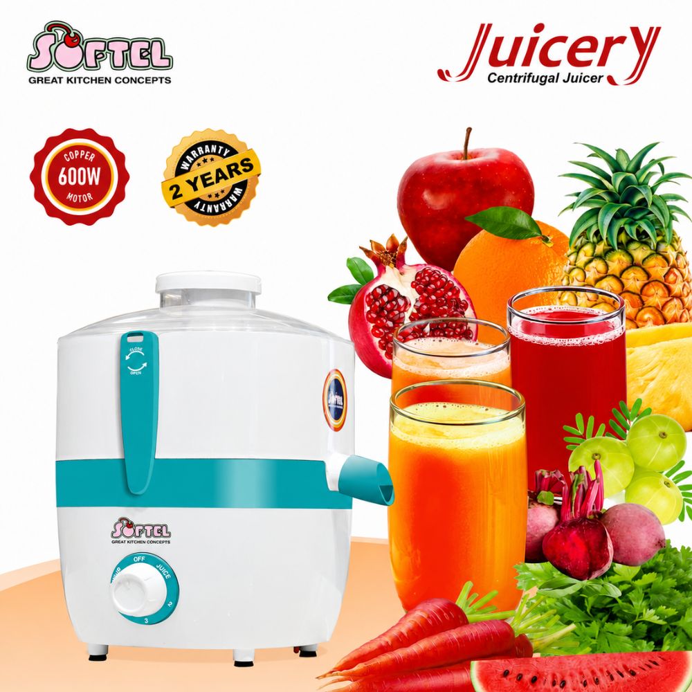 Softel Centrifugal Sr. 600 Watts Juicer - ताजा रस बनवा | फळ आणि भाजीपाला ज्यूसर