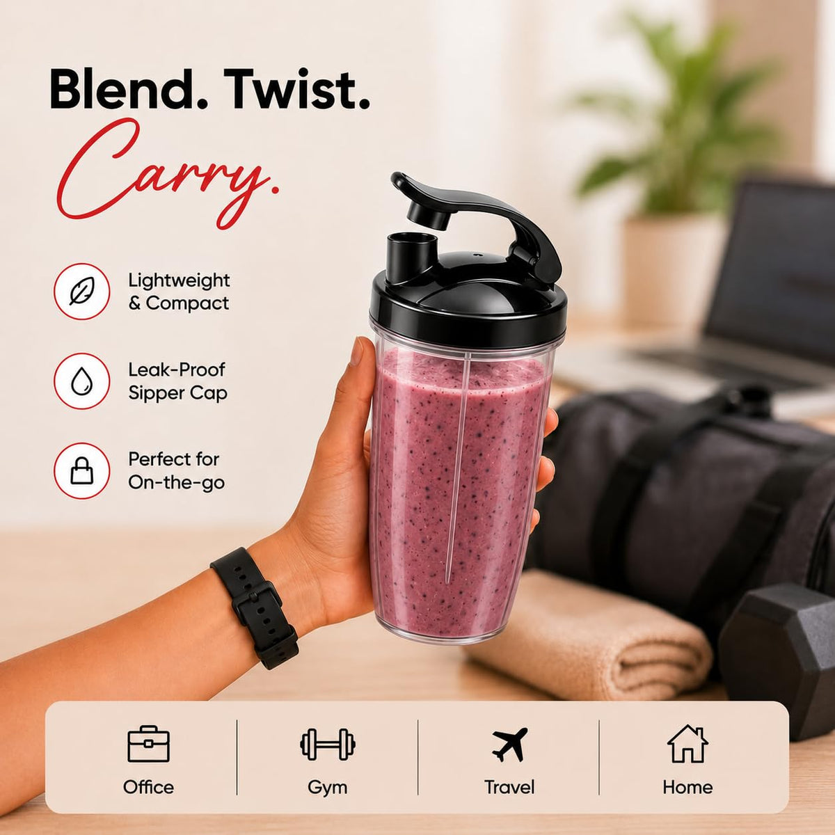 Softel Nutri Blender 400 Watts Mixer Grinder with 2 Multipurpose Jars | Chutney Jar | 100% Full Copper Motor