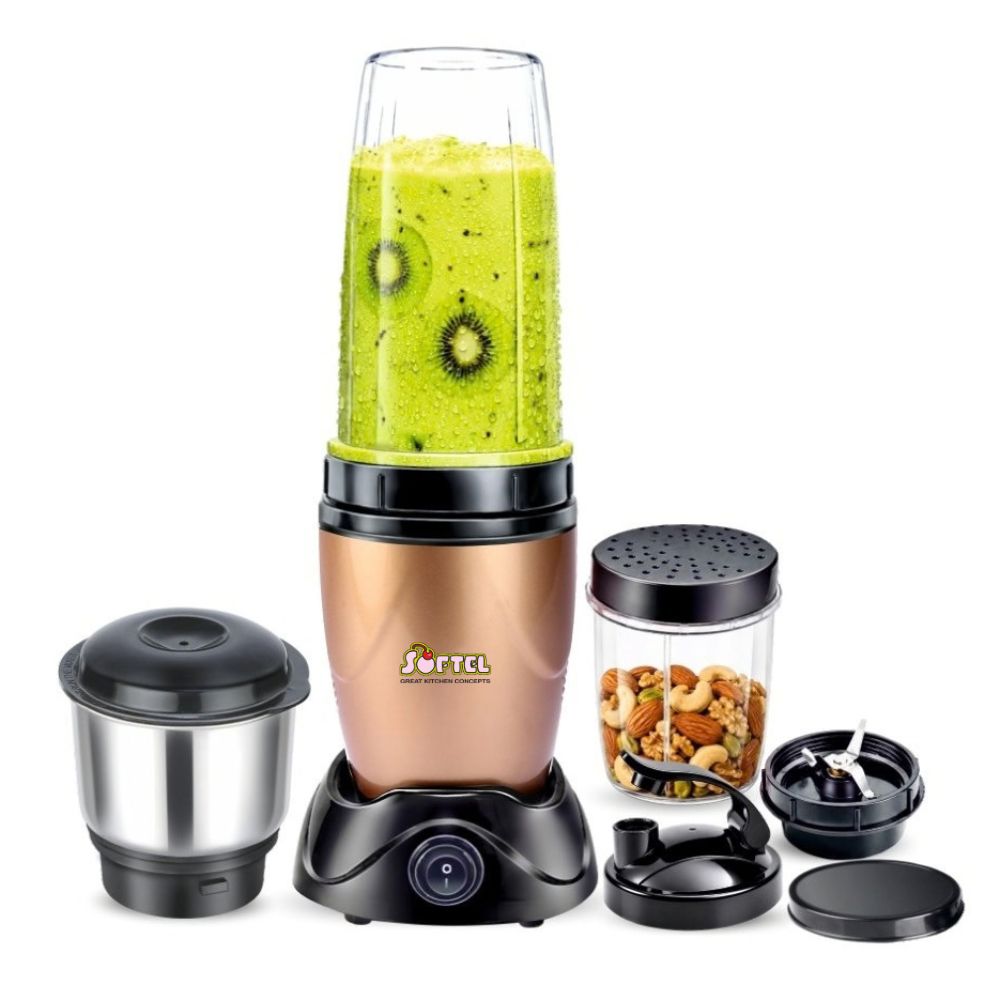Softel Nutri Blender 400 Watts Mixer Grinder with 2 Multipurpose Jars | Chutney Jar | 100% Full Copper Motor