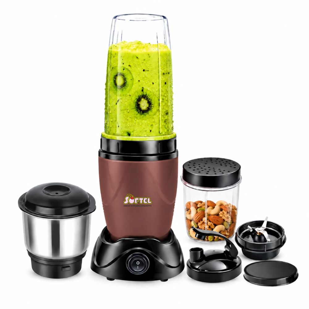Softel Nutri Blender 400 Watts Mixer Grinder with 2 Multipurpose Jars | Chutney Jar | 100% Full Copper Motor