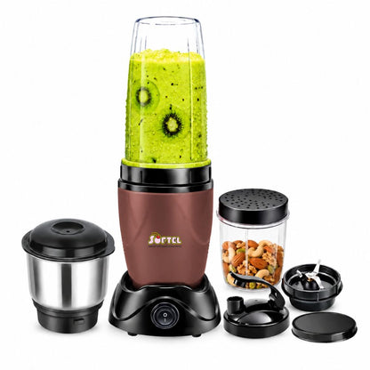 Softel Nutri Blender 400 Watts Mixer Grinder with 2 Multipurpose Jars | Chutney Jar | 100% Full Copper Motor