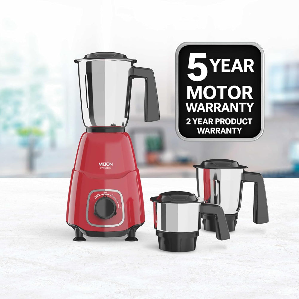 Milton Spire 550 Watts Mixer Grinder with 3 Jars - 2
