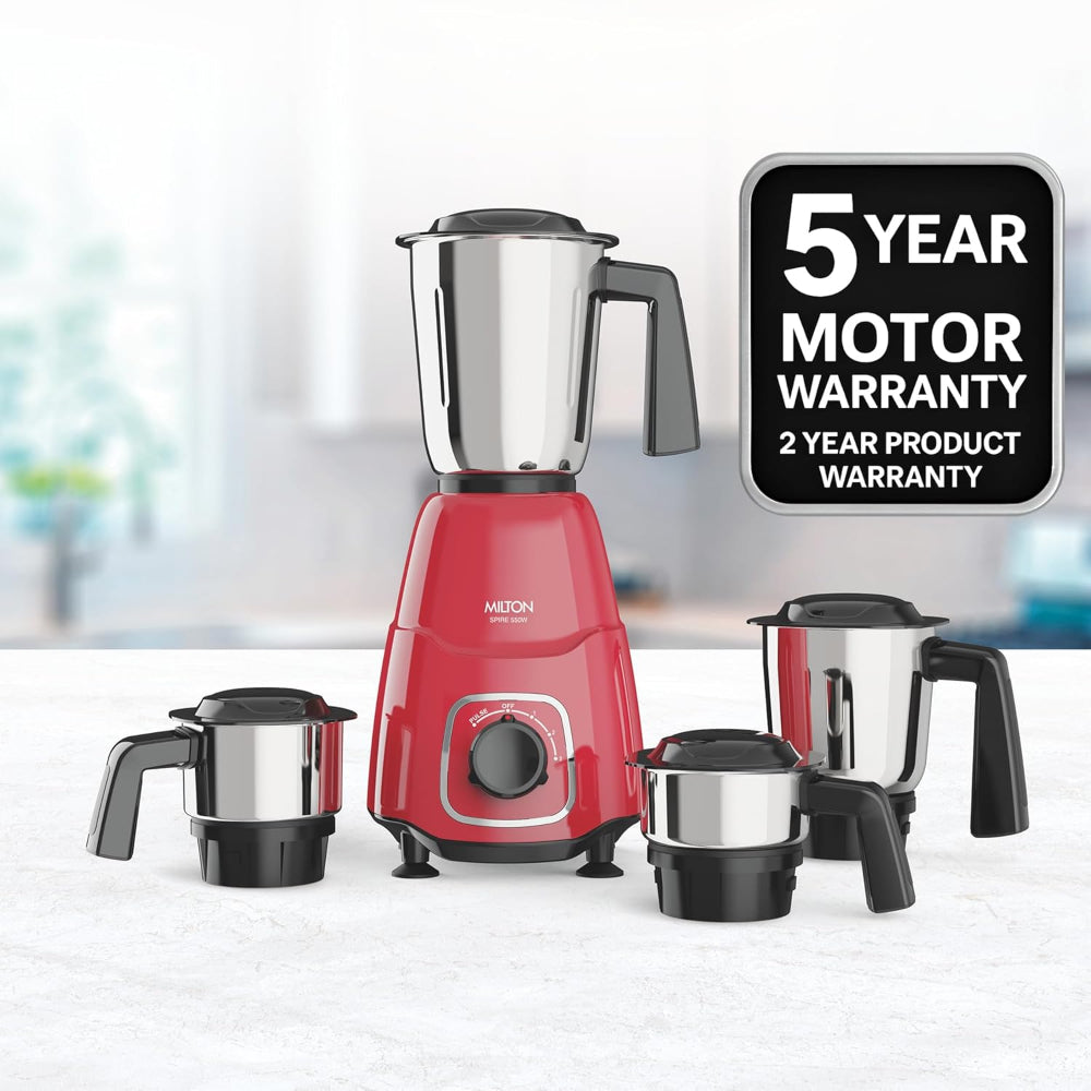 Milton Spire 550 Watts Mixer Grinder with 4 Jars - 2