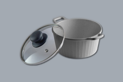 Terraware Melamine Casserole with Glass Lid | Set of 3 | Speckled Green | Speckled Cream | Speckled Grey