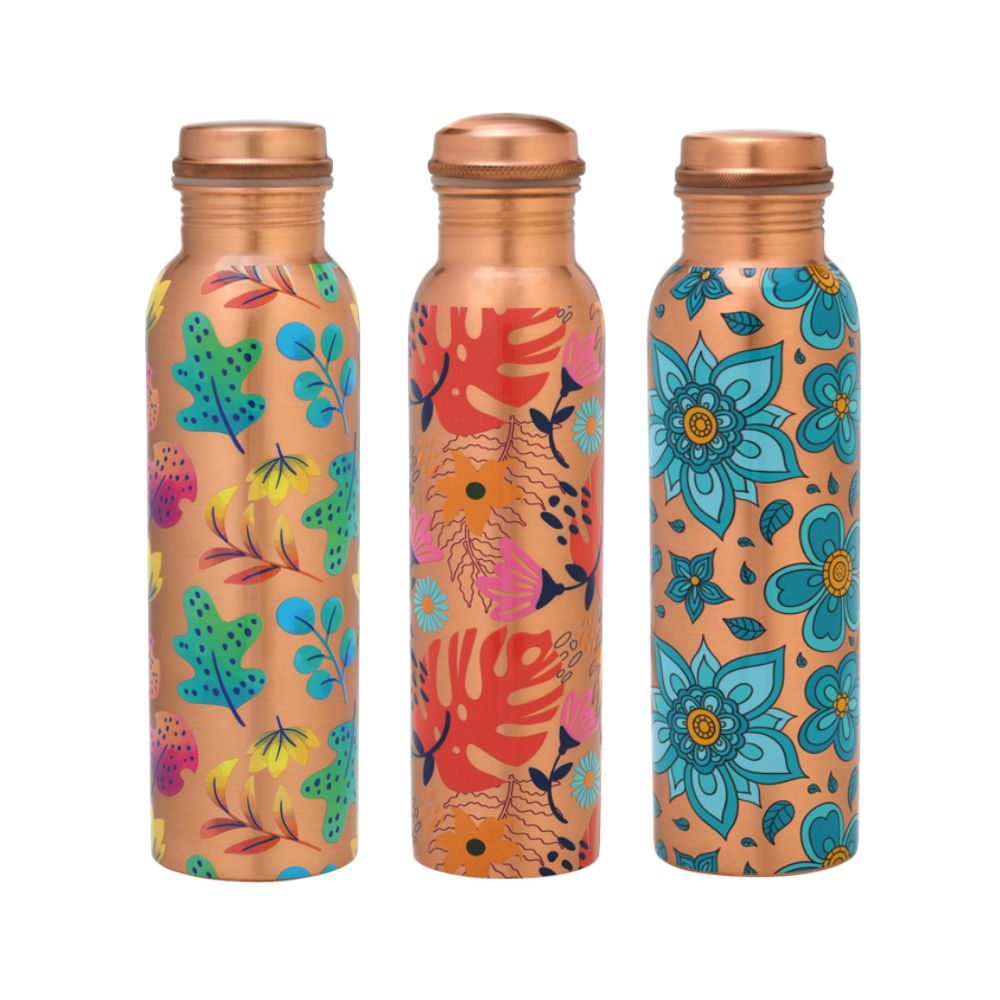 Lacoppera Copper 3D Mist Texture Printed 900 ML Water Bottle - 1