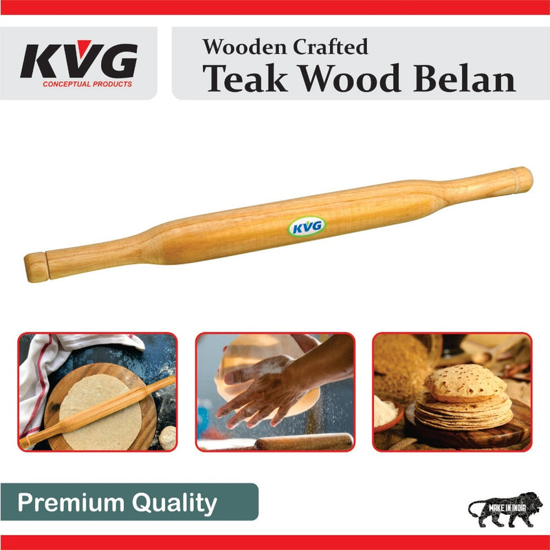 KVG Teak Wood Belan | Rolling Pins | Brown - 4 