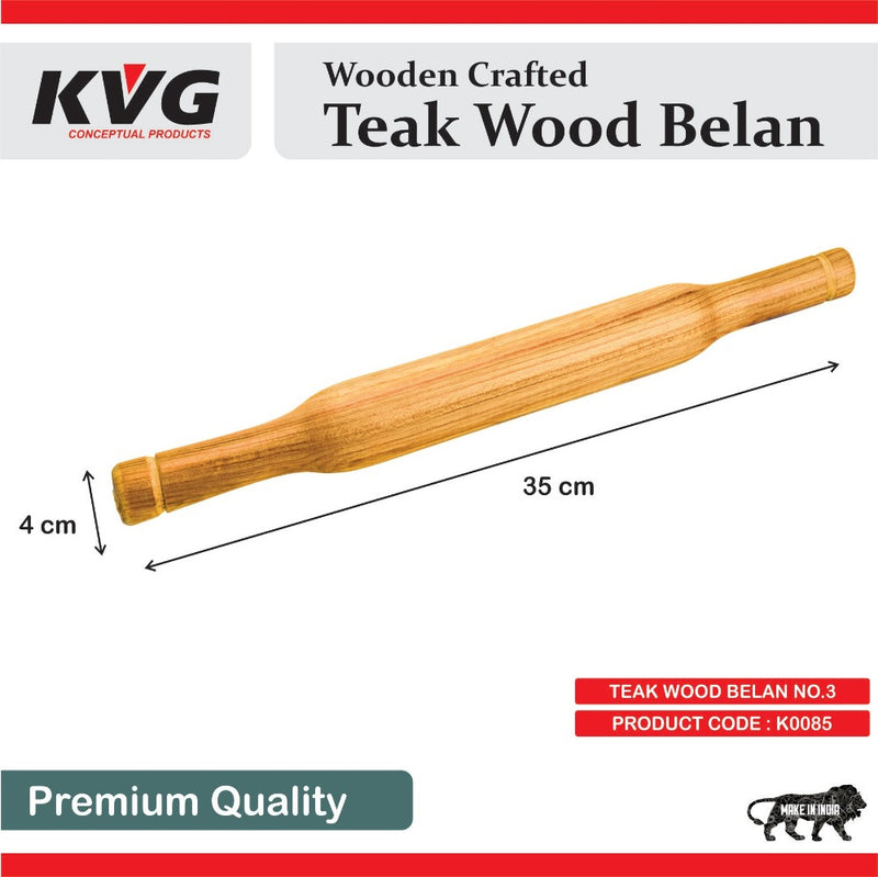 KVG Teak Wood Belan | Rolling Pins | Brown - 6 