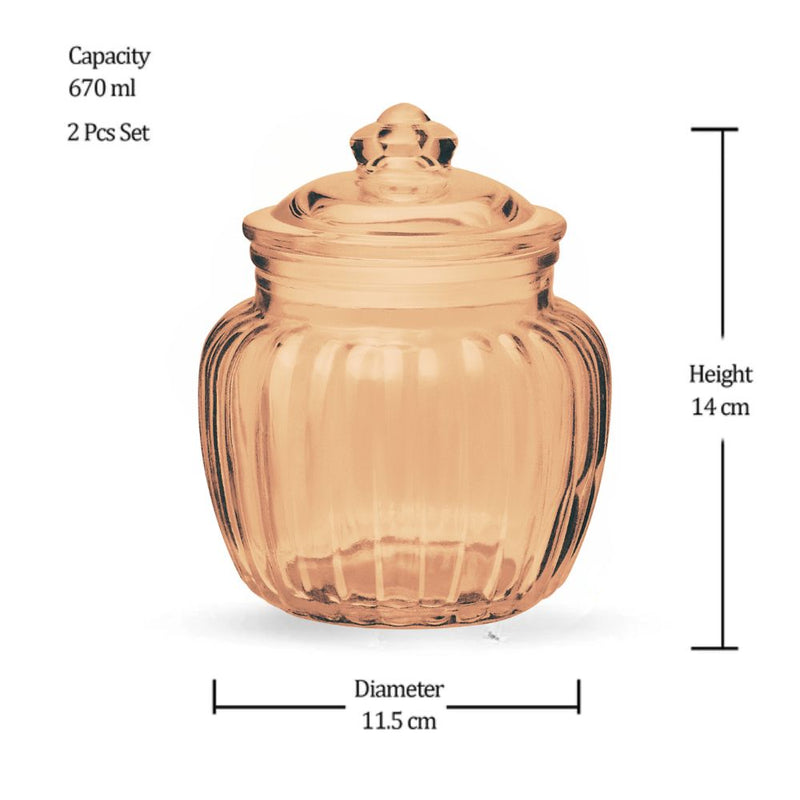 Treo Golden Pot 670 ML Storage Jar with Glass Lid - 4