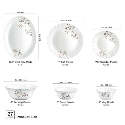 Treo Aurelia Collection Opalware Dinner Set with Soup Bowl - 24