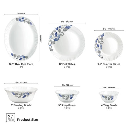Treo Aurelia Collection Opalware Dinner Set with Soup Bowl - 27