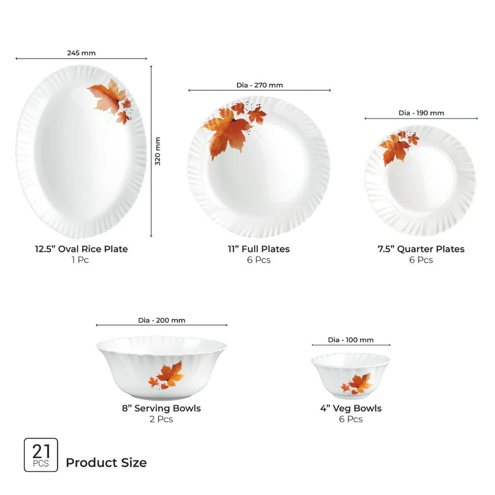 Treo Aurelia Collection Mapelle Series Opalware Dinner Set - 8