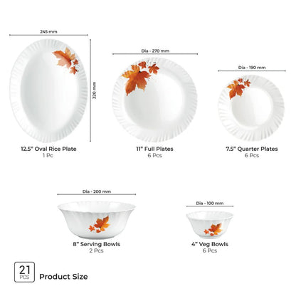 Treo Aurelia Collection Mapelle Series Opalware Dinner Set - 8