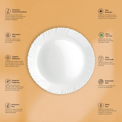 Treo Aurelia Collection Opalware Dinner Set with Soup Bowl - 10