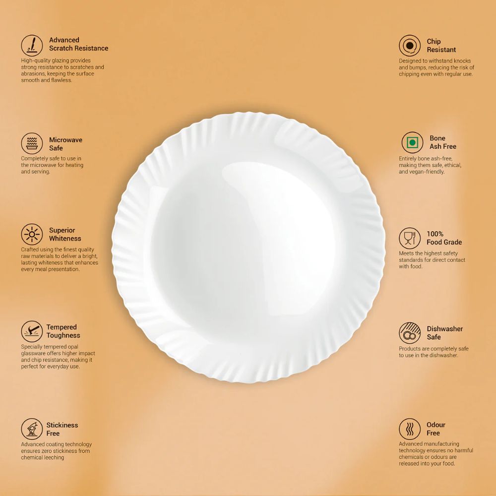 Treo Aurelia Collection Mapelle Series Opalware Dinner Set - 9