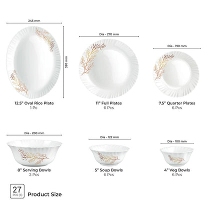 Treo Aurelia Collection Opalware Dinner Set with Soup Bowl - 30