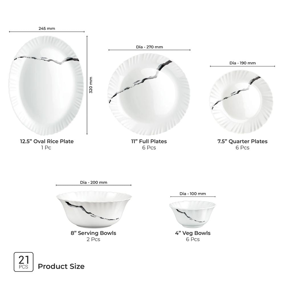 Treo Aurelia Collection Opalware Dinner Set - 17
