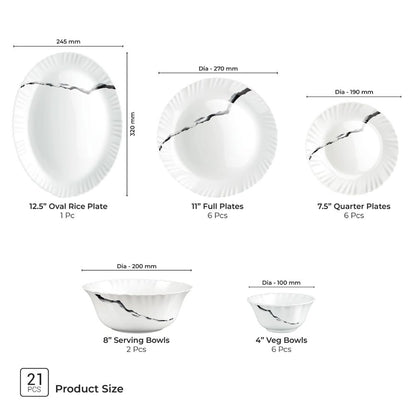 Treo Aurelia Collection Opalware Dinner Set - 17