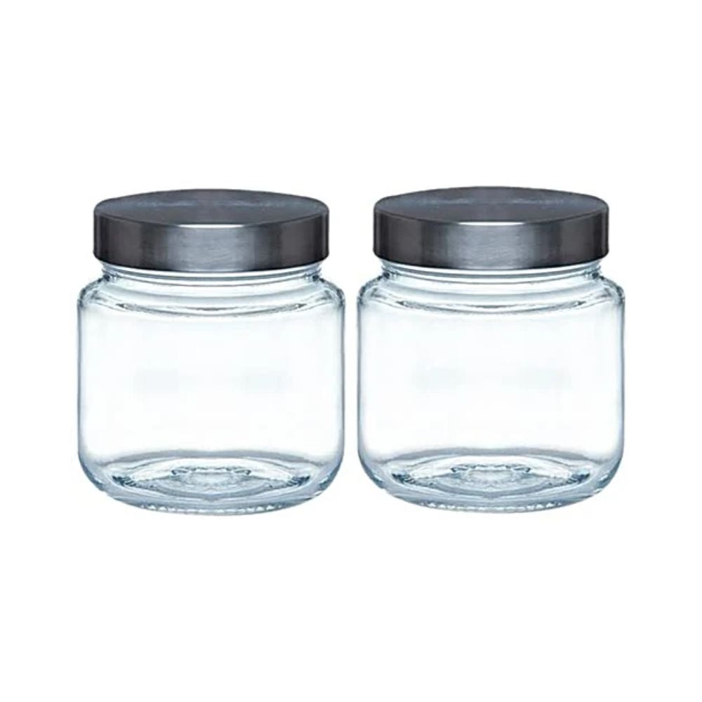 Yera Steelex Storage Round Jar with Steel Cap - 1