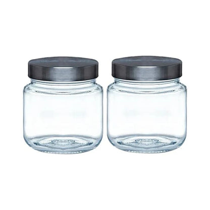 Yera Steelex Storage Round Jar with Steel Cap - 1