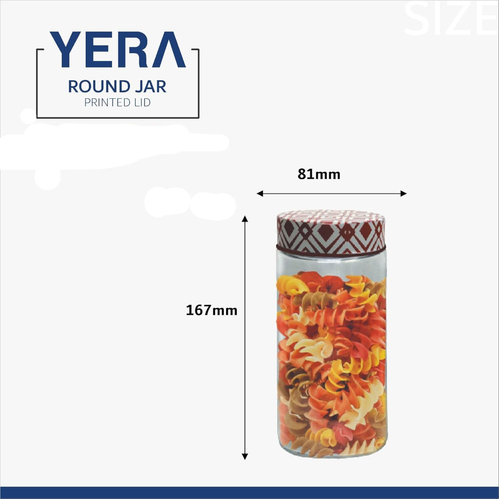 Yera Matrix 680 ML Glass Storage Jar with Printed Lid - 3