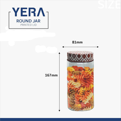Yera Matrix 680 ML Glass Storage Jar with Printed Lid - 3