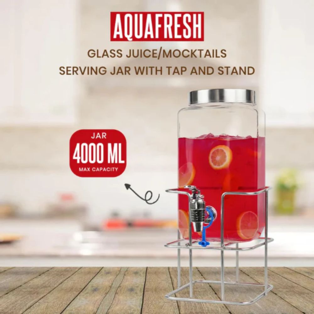 Yera Aquafresh 4 Litre Dispensing Jar With Steel Tap and Metal Stand - 3