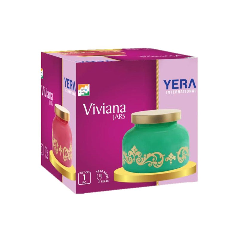 Yera Viviana 760 ML Glass Storage Jar with Metallic Lid - 7