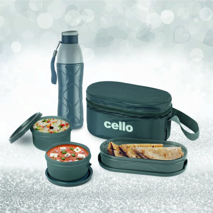 Cello Zest Gift Set – Insulated Tiffin Box with Bottle - 1