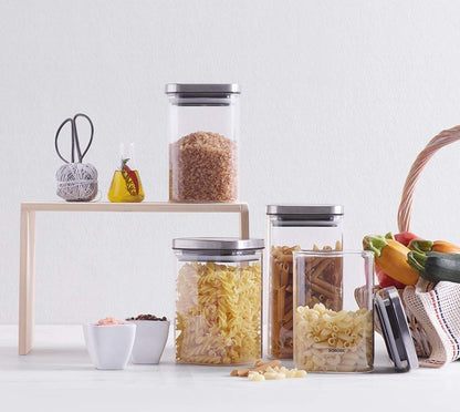 Borosil Classic Square 1400 ML Glass Jar | Transparent | 1 Pc