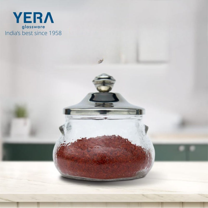 Yera Jina 195 ML Glass Storage Jar with Plastic Lid - 3